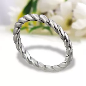 Soild 925 Sterling Silver Band Ring for Boys and Girl Promise Gift Jewelry - Picture 1 of 7