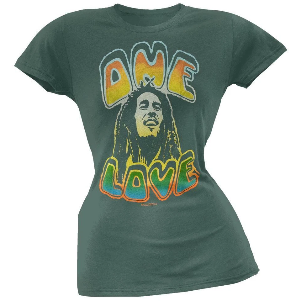 Bob Marley - One Love Green Juniors T-Shirt - Image 1 of 1