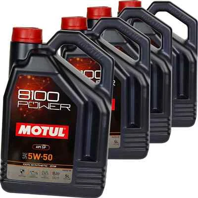 4x5L MOTUL 8100 POWER 5W50 ENGINE OIL SYNTHETIC Fits FORD WSS M2C 931 C - Image 1 of 4