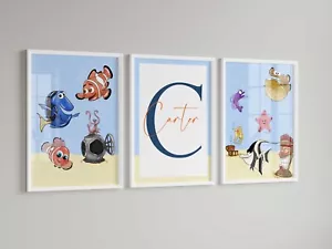 Impresiones personalizadas de Nemo, impresión de dormitorio Nemo (juego de 3) impresiones de guardería Disney - Imagen 1 de 1