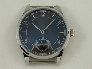 Unitas ETA 6498 BLACK SUNRAY Watch Case + Dial + Hands UhrenGehäuse France - Picture 1 of 9