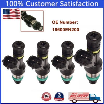 Inyector de combustible 4 piezas para Nissan Versa 2007-2012 1,8 L Sentra 2,0 L 16600EN200 FJ1056 Foto 1 de 4