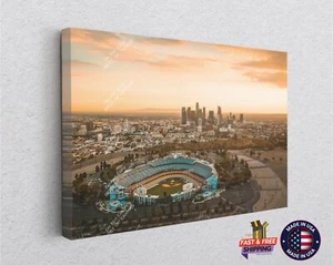 Los Angeles Baseball Dodger Fields Stadium Skyline Prints Canvas Print - Picture 1 of 7