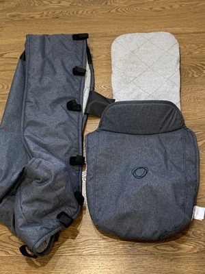 Bugaboo Donkey  Carrycot Blue Melange Fits  Donkey 2 3 And Donkey5 FABRICS ONLY - Image 1 of 3