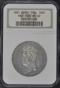 1831 France Essai 100F Maz-1060 NGC MS62 - Picture 1 of 4