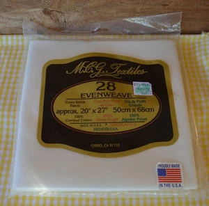 MCG Textiles 28-CT 100% Algodón ANTIGUO BLANCO Tejido uniforme Punto de Cruz EE. UU. 20x 27 - Imagen 1 de 9