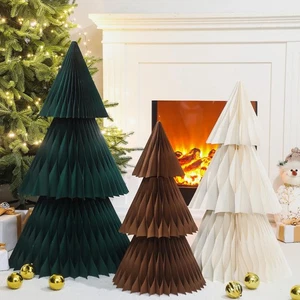 3 Pcs Large Honeycomb Paper Christmas Trees - 3ft 2.5ft & 2ft Christmas Paper... - Bild 1 von 6