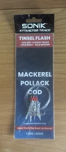 SONIK ATTRACTOR TRACE TINSEL FLASH MACKEREL POLLACK, COD Size 2/0 4 Hook Fishing - Picture 1 of 1