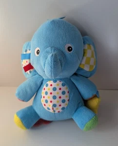 Tesco Carousel Elephant Turquoise Blue Baby Comforter Activity Pram Soft Toy - Picture 1 of 6