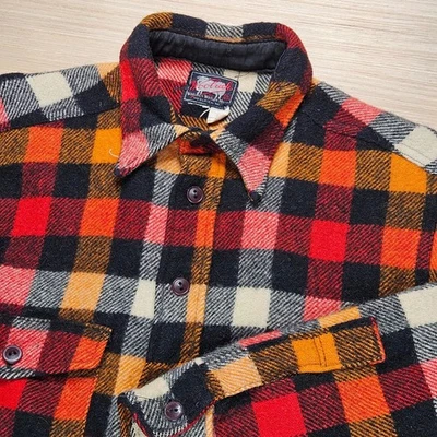 Vintage 1940s Woolrich Heavy Wool Flannel Shirt Jacket Buffalo Mens 16 M READ - Image 1 of 4