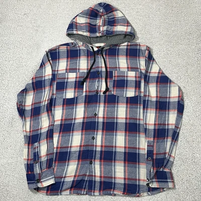 Quiksilver Shirt Mens XL Flannel Long Sleeve Button Surf Skater Grunge Hooded - Image 1 of 4