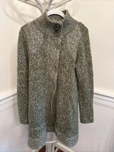 Maglione cardigan donna PrAna morbido Angelica spolverino maglia S verde bottone davanti - Foto 1 di 10
