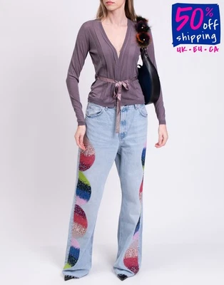 RRP€765 ETRO Cashmere Cardigan IT46 US10 UK14 XL Tie Thin Knit Made in Italy - Image 1 of 4