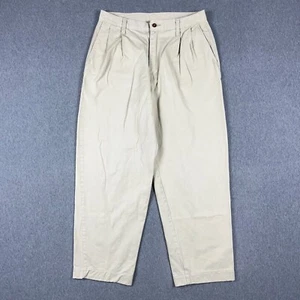 VTG Ikeda Pants Mens 30x27 Regulation Chinos Sanforized Pleated Beige Japan - Bild 1 von 12