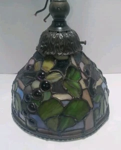 Tiffany Style Stained Glass Pendant Light Ceiling Lamp Fixture Jeweled 8"D - Picture 1 of 14