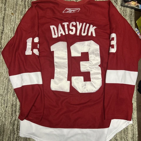 NHL Hockey Detroit Red Wings Pavel Datsyuk Sewn Jersey Reebok CCM 54 Stitched Cover