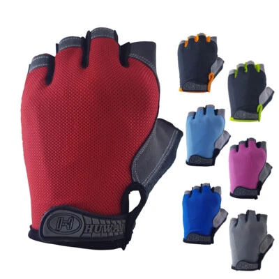 Bike Gloves Cycling Bicycle Half Fingers Gym Gloves Anti Slip MTB Hiking - image 1 of 2