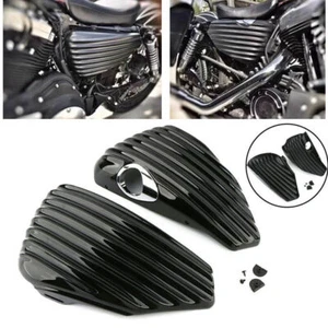 Schwarz Seitendeckel Batterie Abdeckung Für Harley Sportster XL883 1200 2004-13 - Picture 1 of 12