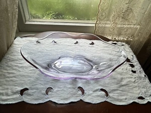 RARE DUNCAN & MILLER DAWN TIFFIN TWILIGHT ALEXANDRITE GLASS 13" FLARED OVAL BOWL - Picture 1 of 10