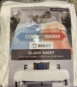 New BedJet Cloud Sheet Dual Zone Queen 10O% Cotton Cool Warm New In Package - Picture 1 of 2