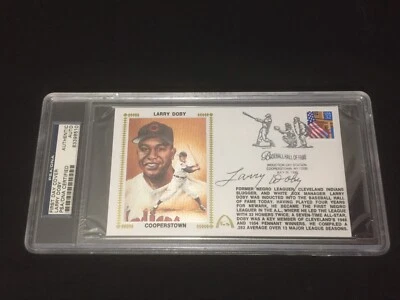 Larry Doby Signed 1998 First Day Cover HOF Inductee Indians PSA COA  83398510 - Image 1 of 4
