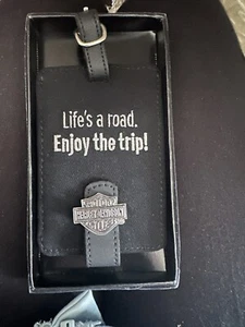 Harley-Davidson Motorrad Schwarz Kofferanhänger Metall Logo Koffer Genießen Sie die Reise! - Bild 1 von 3