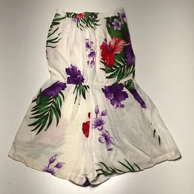 Aloha 时尚紧身衣短裤女式大号白色花卉无肩带拉裤 — 第 1/4 张图片