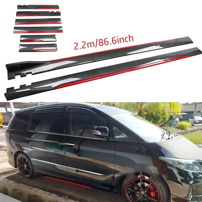 Carbon Fiber Look 86.6" Side Skirt Extension Spoiler Splitter For Honda Odyssey Foto 1 de 4