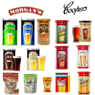 Morgan's Coopers Craft Ale Lager Kit de Cerveza Stout Pilsner IPA Sidra Jengibre Cerveza Foto 1 de 4