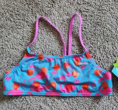 NUEVO Top de bikini Speedo para mujer estampado espalda fija punto flamenco talla grande  Foto 1 de 3