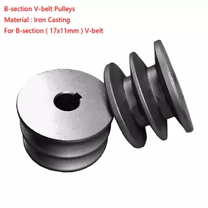 Iron Casting Double V-Groove Drive Pulley For B-Section V-Belt Pulleys Ø60-200mm - Picture 1 of 4
