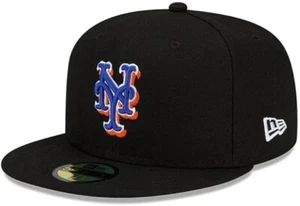Authentic New Era MLB OnField 59Fifty Fitted Cap New York Mets Alternate ~ Black - Picture 1 of 6