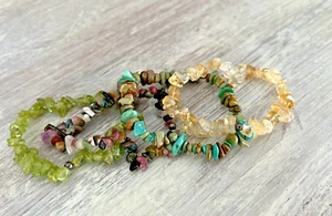 Mine Finds Jay King Chip Expansion Bracelets Green Blue Earthtones Set of 4 - Picture 1 of 5