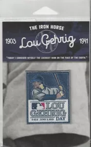Parche de día 2021 de Lou Gehrig 4ALS Logotipo oficial de los New York Yankees en Pkg 2" x 2 1/2" - Imagen 1 de 2