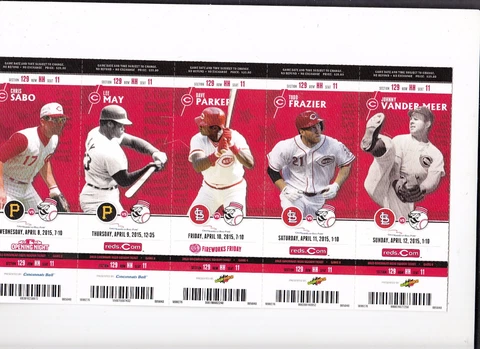 2015 CINCINNATI REDS PICK YOUR GAME 1st half TICKET STUB ALL STAR SEASON CUETO Cover