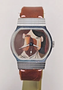 Pezzo Unico Orologio Pobeda Opera Picasso Dipinto A Mano 2602 Uomo Ucraina - Foto 1 di 15
