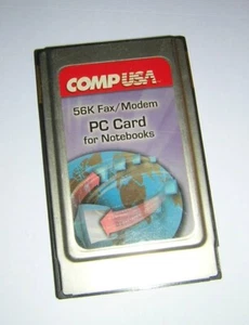 CompUSA 56k PCMCIA Fax/Modem PC Card for Notebooks FM56C-NFS-FS +6' Dongle Cable - Picture 1 of 2