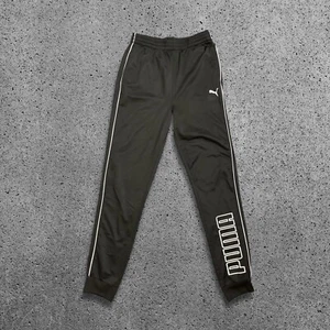 Puma Black Joggers With White Stripe, Logo Track Pants, Kids Youth XL (18-20) - Picture 1 of 5