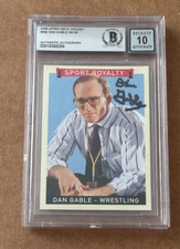 DAN GABLE SIGNED 2008 UPPER DECK GOUDEY AUTO GRADE 10 BECKETT BAS WRESTLING