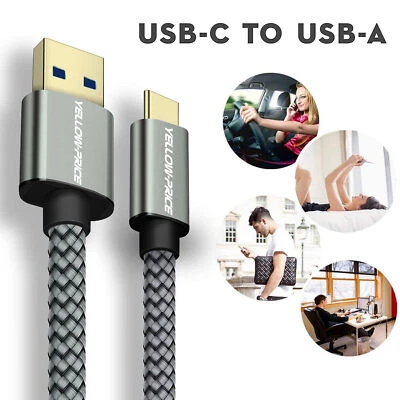 15cm 1m 2m Braided Short 3A USB-C Male Data Cable Type C to USB Type A 3.1 S22+ - Image 1 of 4