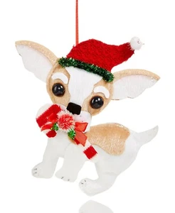 Holiday Lane Fabric Santa Dachshund Dog with Candy Cane Ornament NWT $17 - Picture 1 of 1