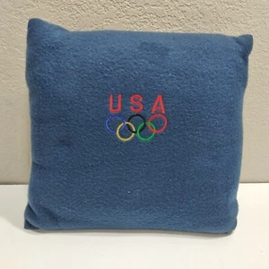 USA Olympics Fleece Blanket Pillow Blue 64'' X 41'' - Picture 1 of 4