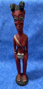 African Baule Female Fetish Ahnen Ancestral Figure Colonial Ivory Coast 11.5” - Picture 1 of 10