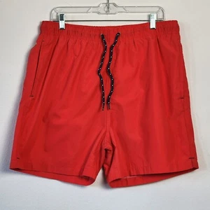 Laguna Originals Mens Size L Swim Trunks Shorts Mesh Lined Drawstring Red Orange - Picture 1 of 12