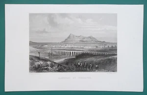 Gibraltar y Algeziras - Estampado antiguo original de 1863 - Imagen 1 de 1