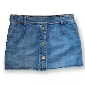 Y2K Marc Jacobs Denim Micro Mini Skirt Button up Belted Classic size 6 - Picture 1 of 8