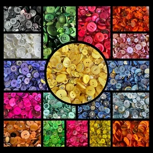 New! 18 Colors Mixed Lot Dyed/Colorful  Buttons All Sizes 25,50,100 pc Lots - Picture 1 of 19