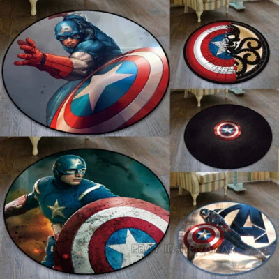Captain America Carpet Mat Home Area Chair Rugs Round Carpet Multi-function  - Image 1 of 3