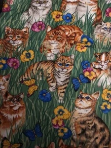 Whiskers & Paws Cats Butterflies in the Grass Hoffman International 45" x 27½” - Picture 1 of 8
