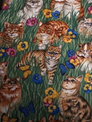 Whiskers & Paws Cats Butterflies in the Grass Hoffman International 45" x 27½” - Image 1 of 4